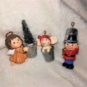 Lot of 3 Hallmrk Thimble Little Trimmers 79-81 Vtg